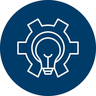 Ampul ışığı dişlinin içinde. Simge illüstrasyonu ayarlanıyor