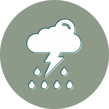 Yağmur bulutlu gök gürültülü fırtına, basit illüstrasyon