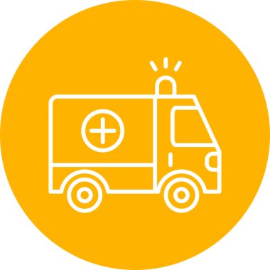 ambulans vektörü ince çizgi simgesi