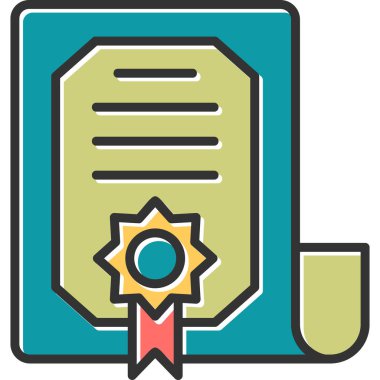 Sertifika. Web simgesi basit tasarım 