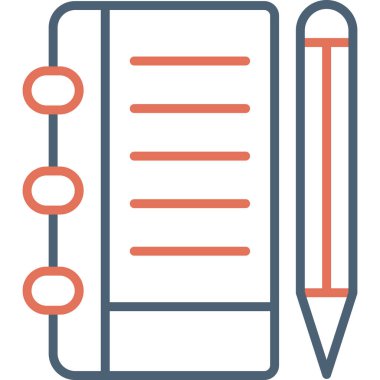 Not defteri web simgesi, vektör çizim