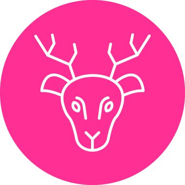 Geyik. Web simgesi basit illüstrasyon