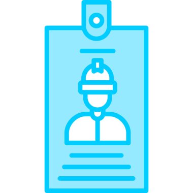 Kimlik kartı simgesi, vektör illüstrasyonu basit tasarım