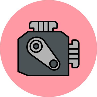 Araç Motoru simgesinin vektör çizimi