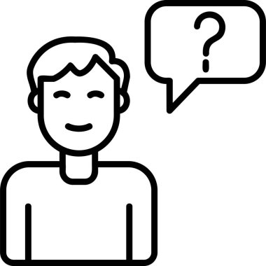 Soru işareti simgesi olan adam 