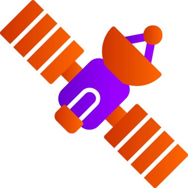 mor ve pembe roket ikonu. Web tasarımı için uydu vektör simgelerinin basit çizimi