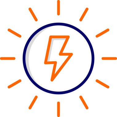 Güneş enerjisi vektör satırı simgesi