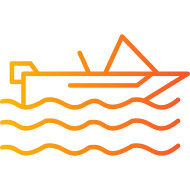 Motorlu tekne simgesi, modern tasarım illüstrasyonu