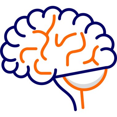  Beyin ikonu. Basit resimleme