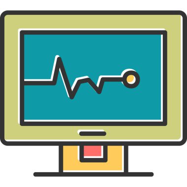 Kardiyogram. Web simgesi basit illüstrasyon 