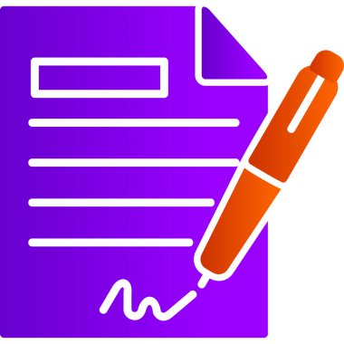 Contract icon, vector illustration simple design