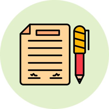 Contract icon, vector illustration simple design