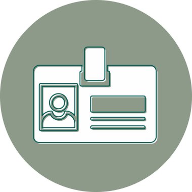 Kimlik kartı, kişisel ve ticari kullanım için basit illüstrasyon simgesi 