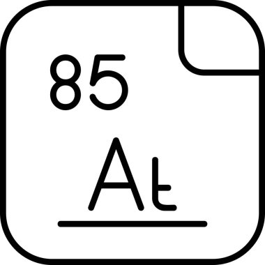Astatin, kimyasal element, ağ basit illüstrasyon