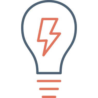 Ampul simgesi, fikir kavramı web illüstrasyonu