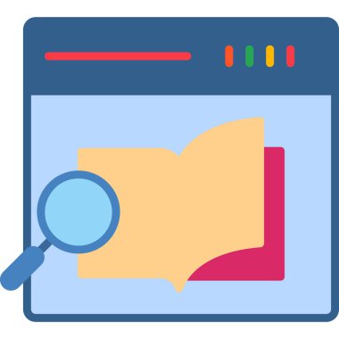 Araştırma kitabı simgesi, modern tasarım illüstrasyonu