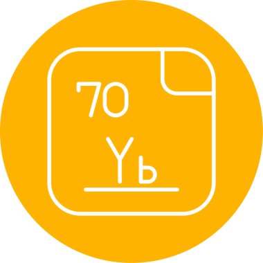 Ytterbium simgesi, vektör çizimi