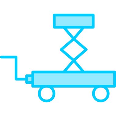 Sedyenin mavi ve beyaz çizgi simgesinin vektör çizimi