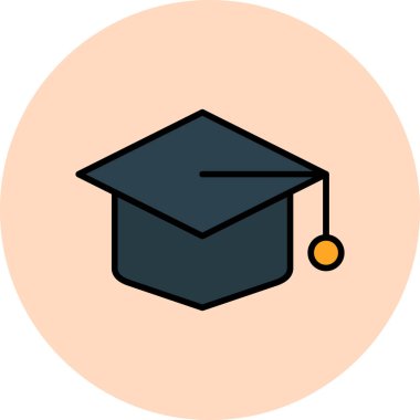 Mortarboard simge vektör illüstrasyonu