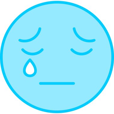 Ağlayan yüz simgesi ikon vektör illüstrasyonu