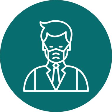 Food Safety Manager, man with face mask, logo, simple icon for web page 