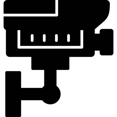 CCTV kamera simgesi, vektör illüstrasyonu basit tasarım