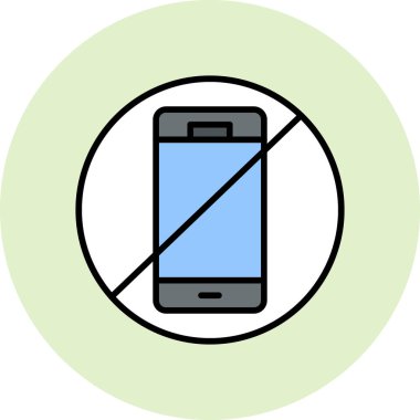 Cep telefonu yok, akıllı telefon aygıtının dijital illüstrasyonu 