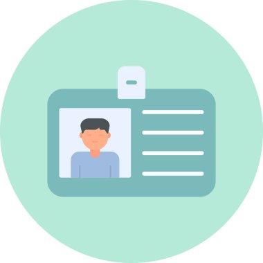 Kimlik kartı simgesi, vektör illüstrasyonu basit tasarım