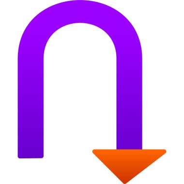 U Dönüş simgesi vektör illüstrasyonu