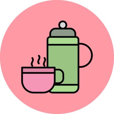 Termos modern simge, vektör illüstrasyonu