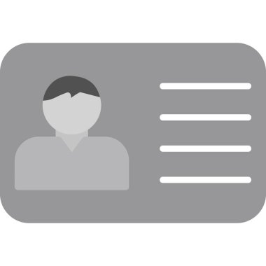 Kimlik kartı simgesi, vektör illüstrasyonu basit tasarım