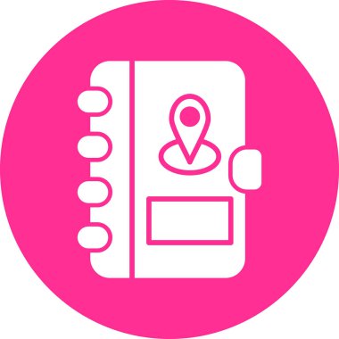 Address Book with Location pin. web icon simple illustration