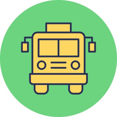 Otobüs simgesi, modern tasarım illüstrasyonu