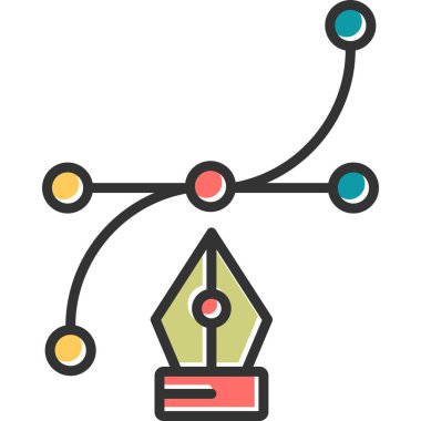 Kalem Aracı Web simgesi vektör illüstrasyonu