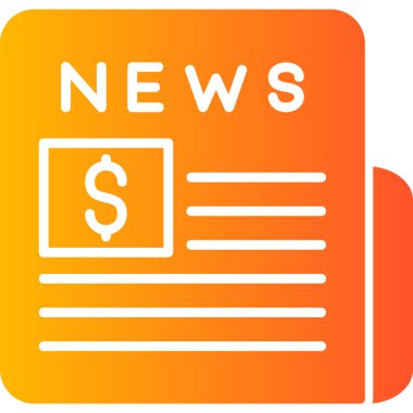 Gazete modern simgesi, vektör illüstrasyonu