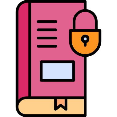 Güvenli kitap simgesi, modern tasarım illüstrasyonu