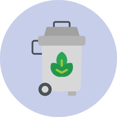 Trash bin icon, vector illustration simple design