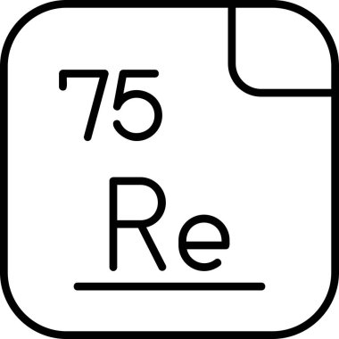 75 Rhenyum Kimyasal element, Mendeleev Periyodik Tablo simgesi 