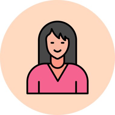 Web Page female internet user, graphic woman logo, simple icon 