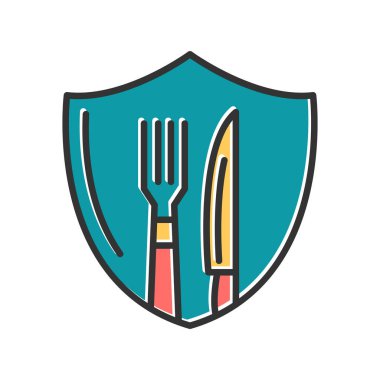 Çatal bıçak kalkanı vektör resim tasarımı