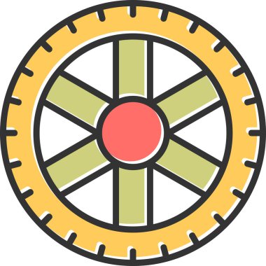 Tekerlek. Web simgesi basit illüstrasyon