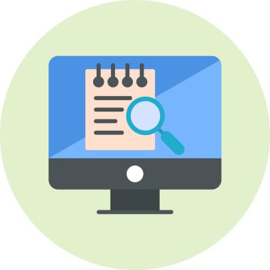 Dosya Arama Bilgisayar Ağı, simge, vektör illüstrasyonu