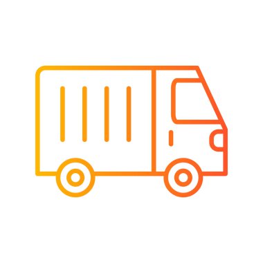 dağıtım kamyonu ikonu vektör çizimi