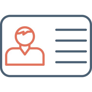 Kimlik kartı simgesi, vektör illüstrasyonu basit tasarım