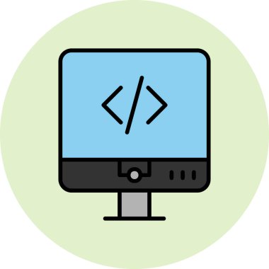 Kodlama. Web simgesi basit tasarım