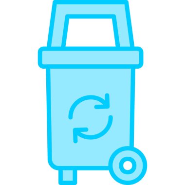 Çöp kutusu. Basit illüstrasyon