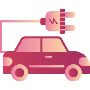 Electric Car modern simgesi, vektör illüstrasyonu