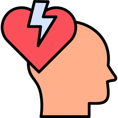 Kırık kalp ikonu, modern tasarım çizimi