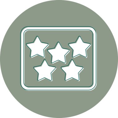 Beş Yıldız, vektör çizimi, düz tabela, katı tasarım