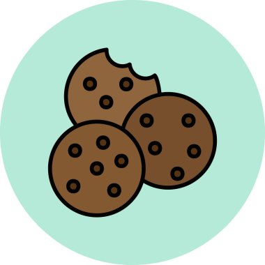 Kurabiye. Web simgesi basit illüstrasyon